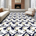 Angular Abstract Pattern With Gold Accents Rug