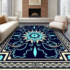 Elegant Floral And Geometric Border Rug