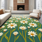 Whimsical Daisy Meadow Pattern Rug