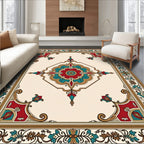 Ornate Floral Medallion Symmetry Design Rug