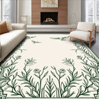 Flying Birds Floral Art Nouveau Rug