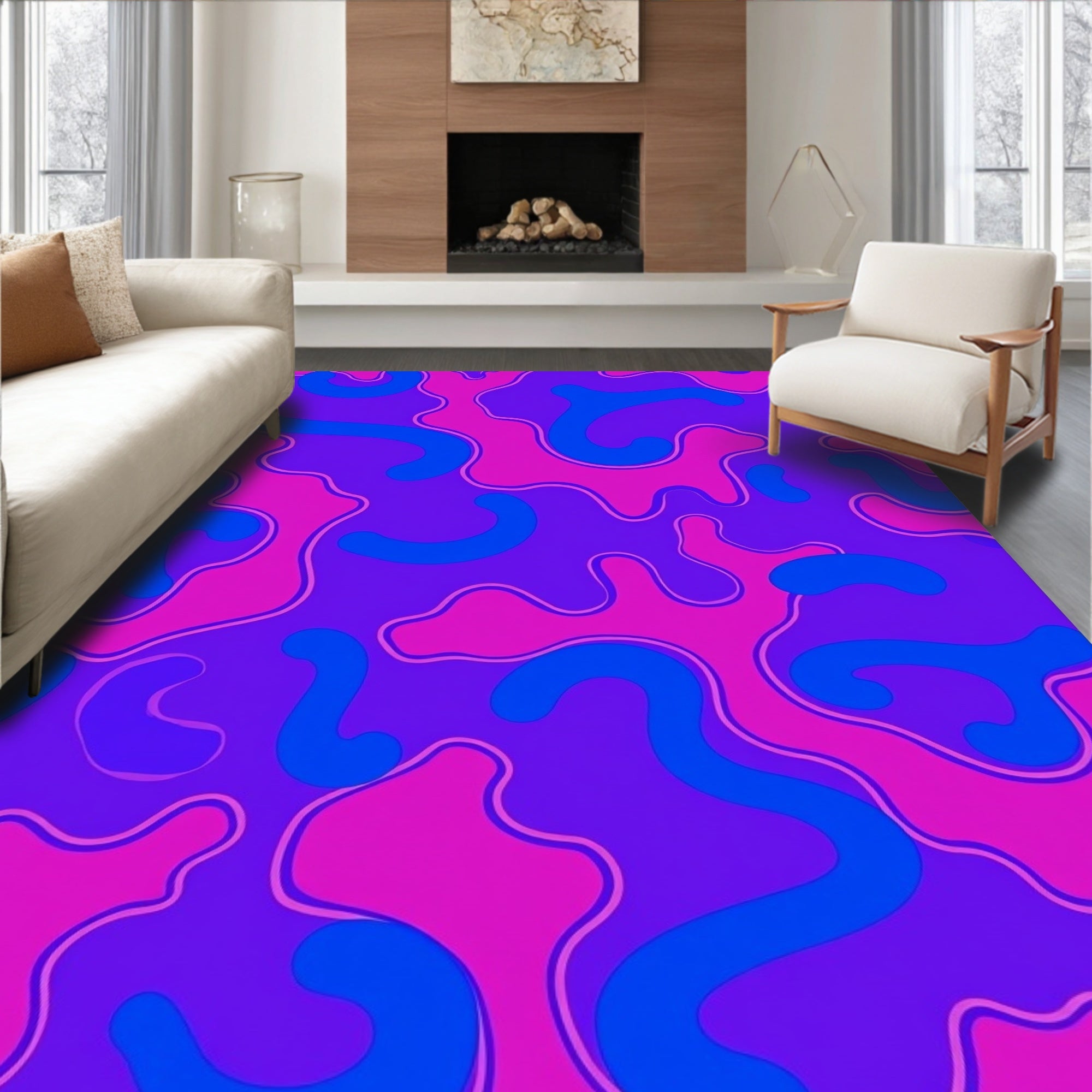Bold Abstract Swirls Rug