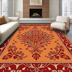 Ornate Floral Scroll Work Rug