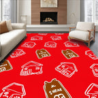 Charming Houses with Signage Pattern Rug