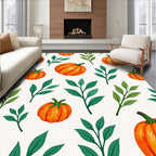 Autumn Pumpkin Leaf Pattern Rug