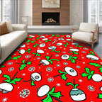 Festive Whimsical Root Vegetable Pattern Rug