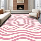 Pink Wave Pattern Abstract Design Rug
