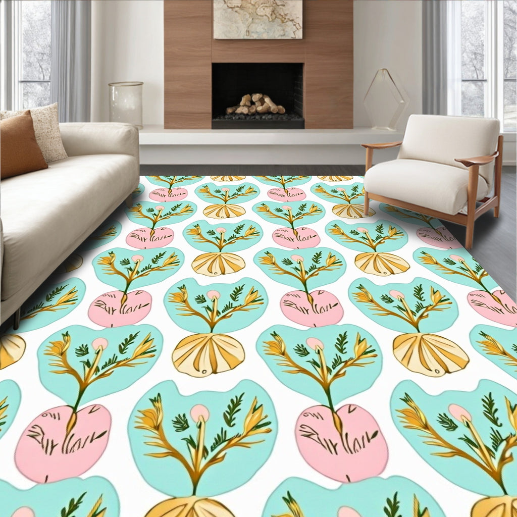 Abstract Floral Nature Pattern Rug