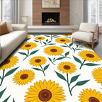 Yellow Sunflower Garden Pattern Rug