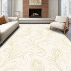 Elegant Gold Swirl Petal Pattern Rug