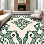 Ornate Teal Swirl Pattern Rug