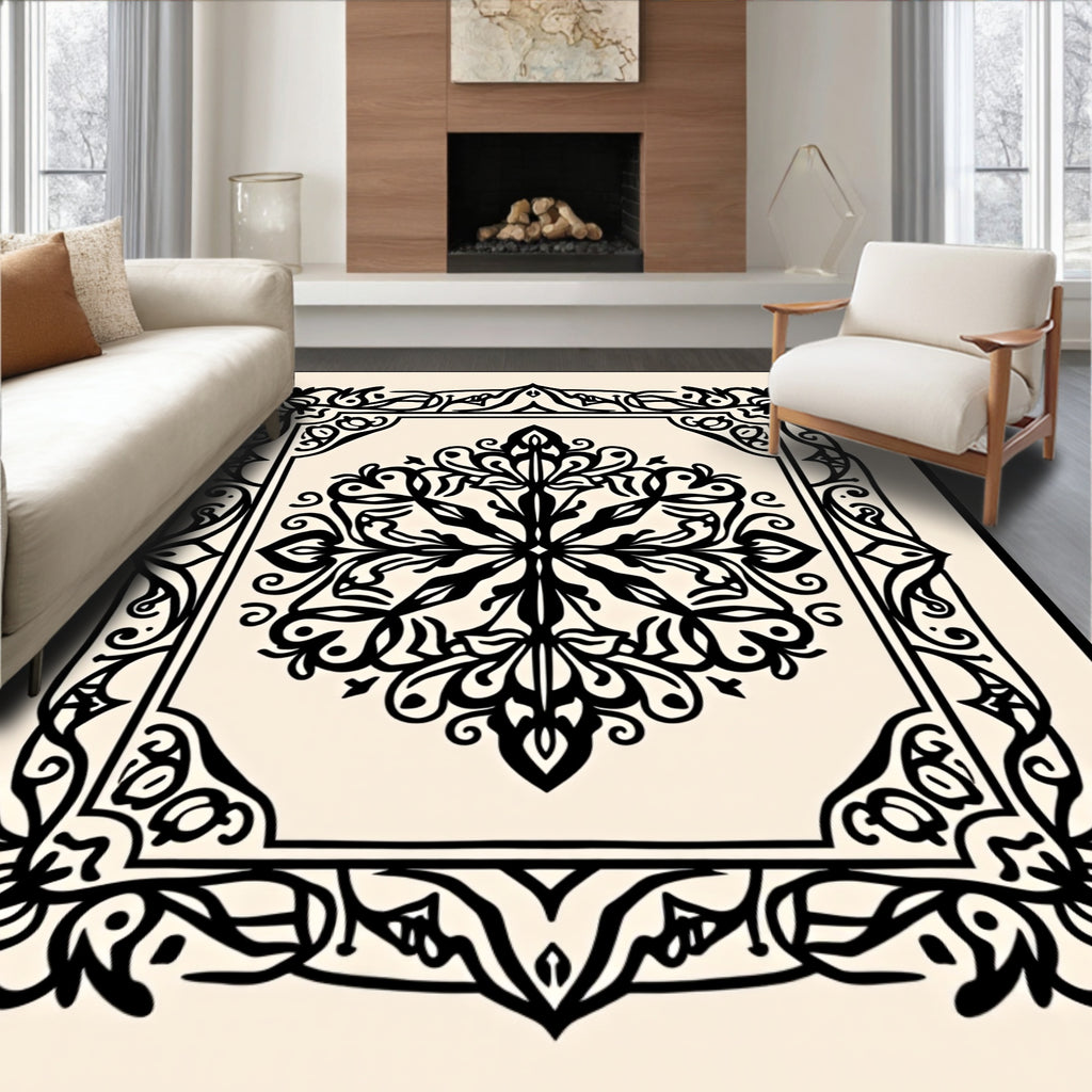 Classic Floral Mandala Pattern Rug