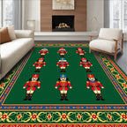 Nutcracker Soldier Pattern Border Rug