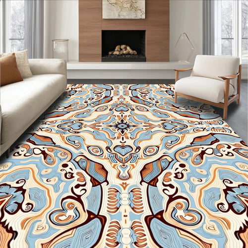 Abstract Symmetry Swirl Pattern Rug