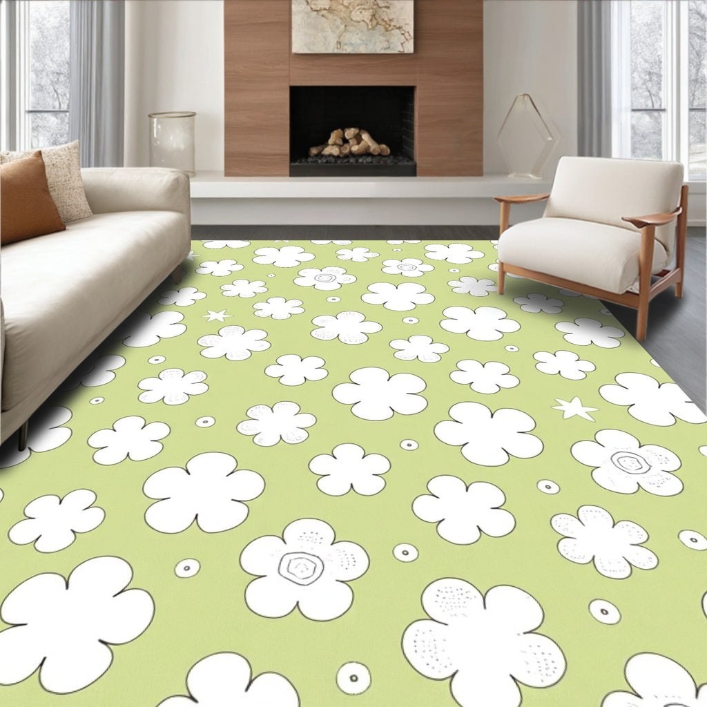 Whimsical Floral Pattern Rug