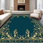 Ornate Floral Border Design Rug
