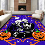 Spooky Skeletons P umpkins Halloween Design Rug