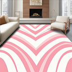 Soft Pink Chevron Wave Pattern Rug