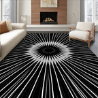 Radiating Sunburst Star Pattern Rug