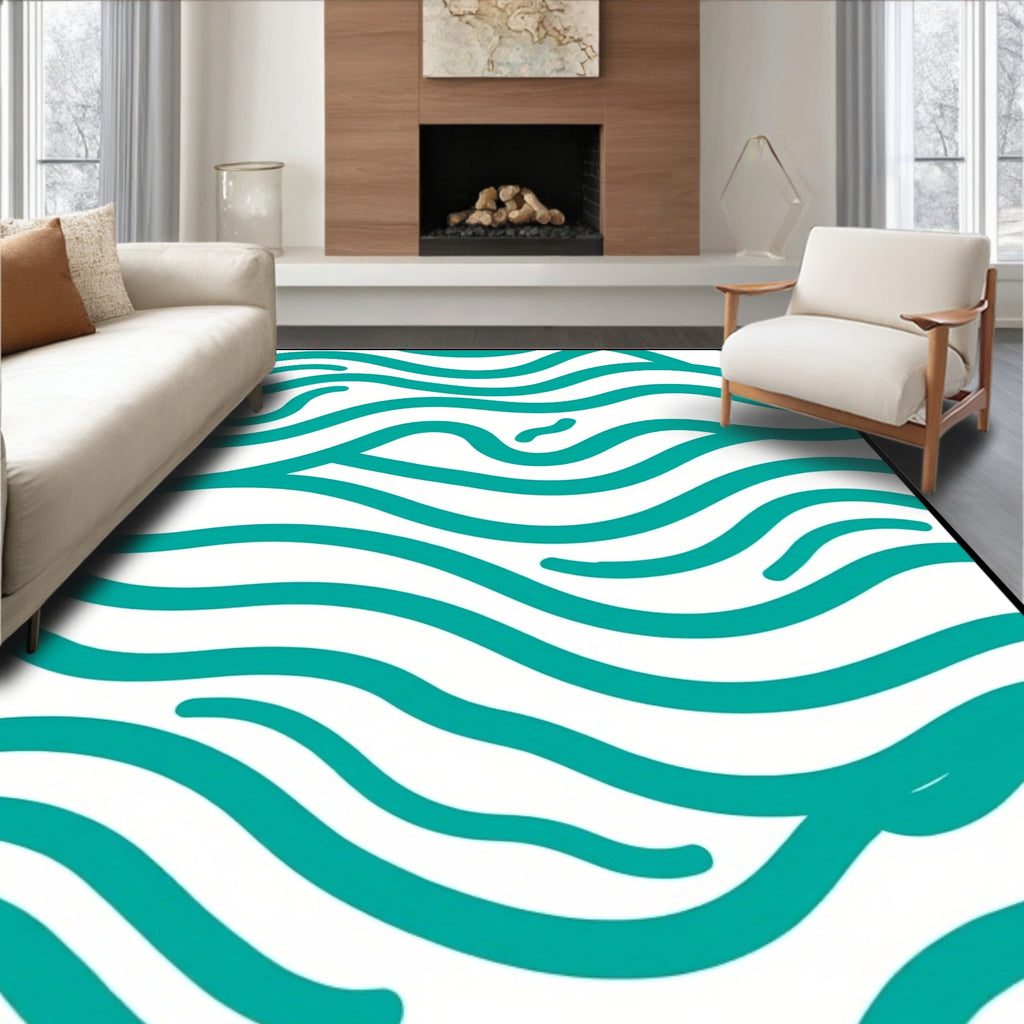 Oceanic Wave Pattern Rug