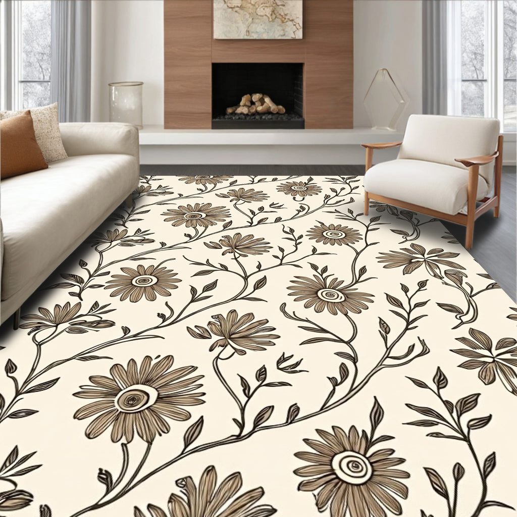 Delicate Daisy Vine Pattern Rug