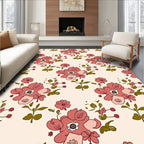 Retro Floral Bloom Pattern Rug