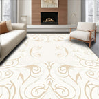 Elegant Swirl Pattern Neutral Tones Rug