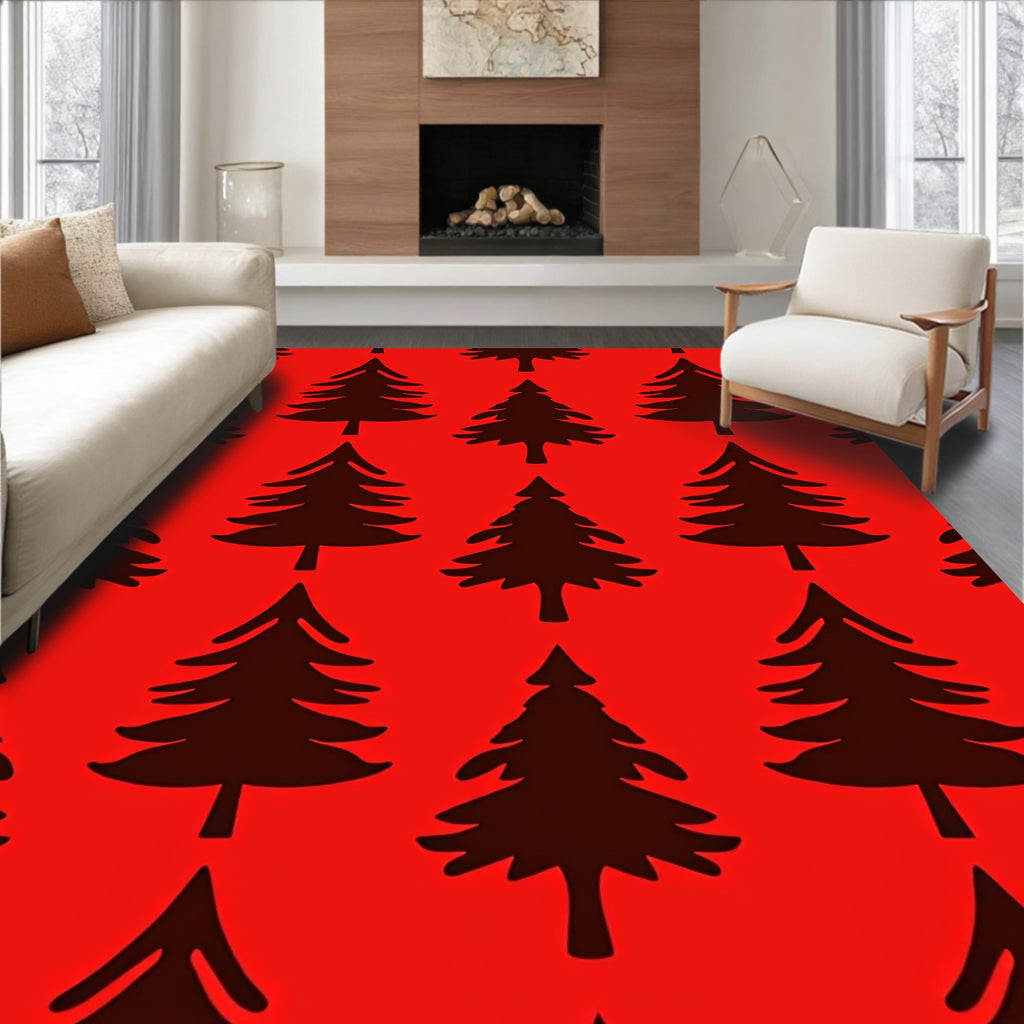 Bold Silhouette Forest Pattern Rug