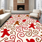 Whimsical People Swirl Pattern Rug