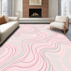 Soft Pink Marble Swirl Pattern Rug