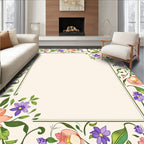Vibrant Floral Swirl Botanical Accent Rug
