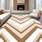 Geometric Chevron Warm Neutral Pattern Rug