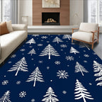 Winter Woodland Snowflake Pattern Rug