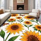 Sunflower Butterfly Nature Pattern Rug