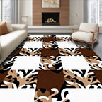 Checkerboard Abstract Organic Flow Rug