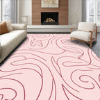 Abstract Swirls Blush Pink Design Rug