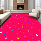 Bright Hearts Dots Pattern Rug