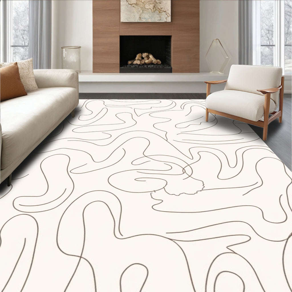 Abstract Line Art Pattern Rug