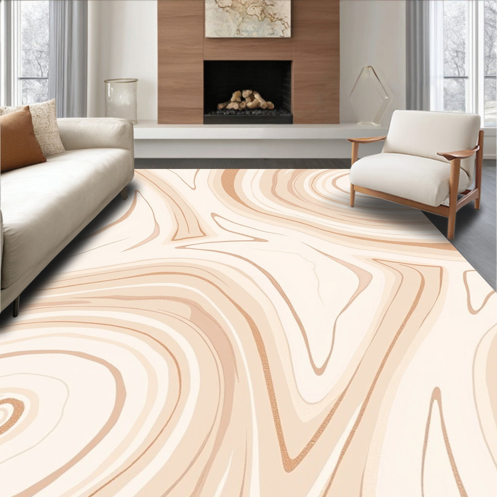 Swirling Abstract Earth Tones Rug