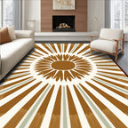Graphic Sunburst Petal Motif Rug