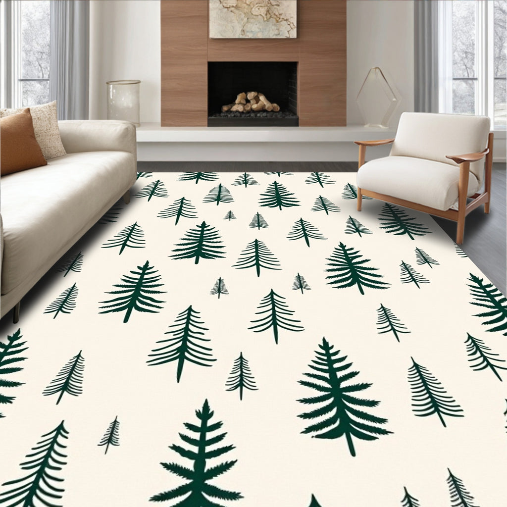Deep Forest Pine Tree Repeat Rug