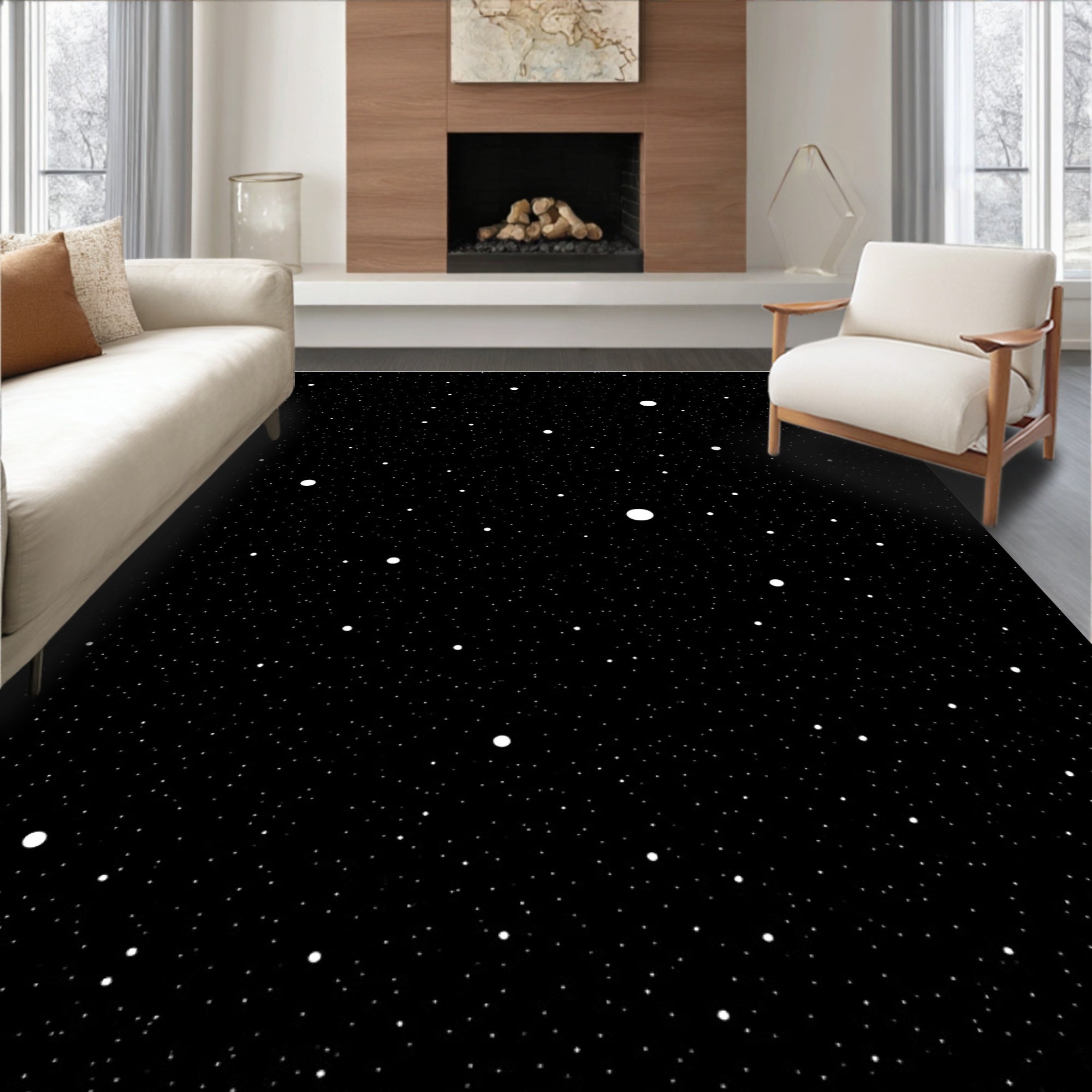 Cosmic Starfield Pattern Design Rug