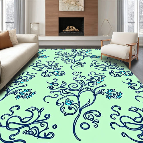 Art Nouveau Floral Vine Pattern Rug