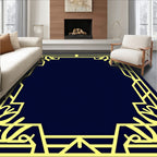 Art Deco Yellow Geometric Outline Rug