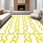 Golden Braided Rope Pattern Rug