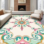Vintage Floral Swirl Medallion Rug