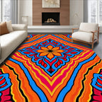 Vibrant Floral Mandala Pattern Rug