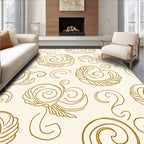 Elegant Tawny Swirls Pattern Rug