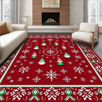 Festive Gnome And Snowflake Pattern Rug