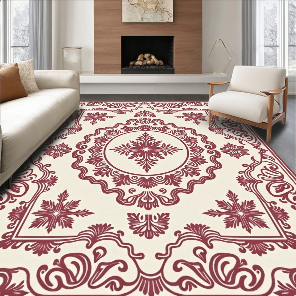 Ornate Floral Foliage Pattern Rug